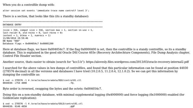 Databases: How to tell from the OS whether Oracle instance is a standby, assuming no DB access? смотреть онлайн