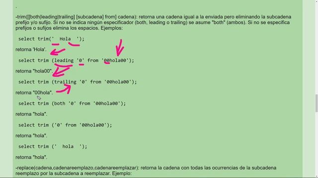 MySQL Ejercicio: 174 Funciones para Manipular Texto a través de ltrim(), rtrim() y trim() смотреть онлайн