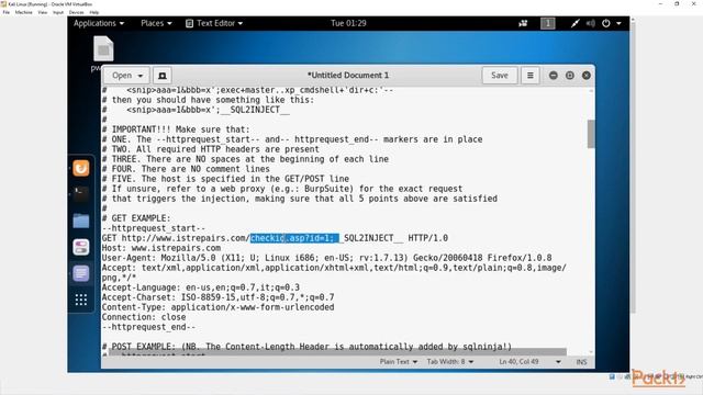 Kali Linux Penetration Testing Recipes: Testing SQL Injections | packtpub.com смотреть онлайн
