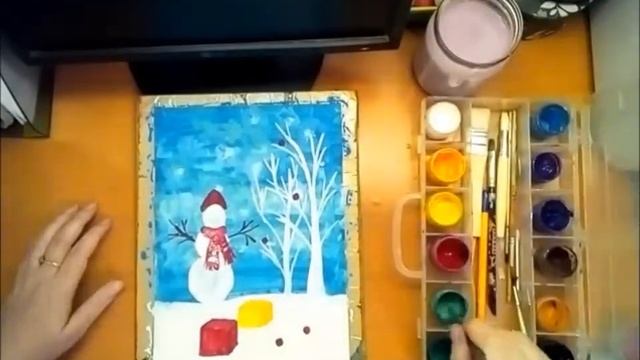 Рисуем с детьми 7-10 лет "Снеговик" смотреть онлайн