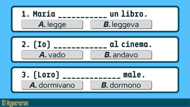 Italian how to choose imperfect | Easy exercise | Indicative | Level A2 | Learn italian free lesson смотреть онлайн
