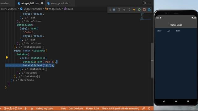 Flutter DataRow Widget смотреть онлайн