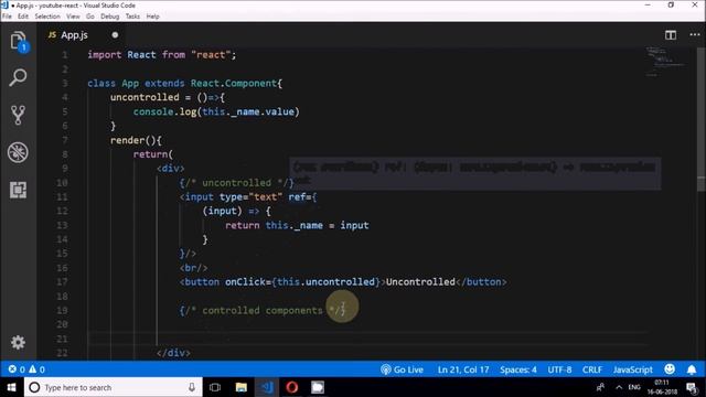 Controlled and Uncontrolled Components in React смотреть онлайн