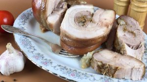 Рулет, из свиной брюшины, запечённый в духовке.mp4