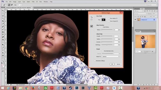 Using the Refine Edge Panel to change background color in Photoshop смотреть онлайн