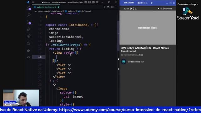 Live sobre ANIMAÇÕES com a MOTI | React Native (Skeleton) смотреть онлайн
