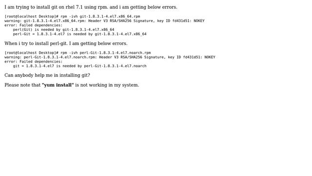Not able to install GIT on RHEL 7.1 смотреть онлайн
