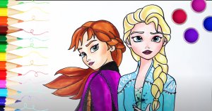 Как нарисовать АННУ и ЭЛЬСУ из Холодное Сердце для детей