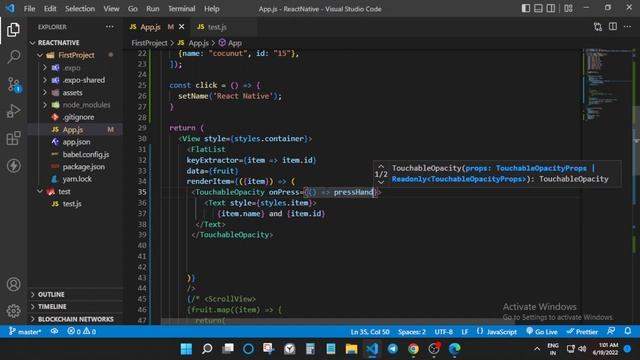 TouchableOpacity in React Native ( windows 11 ) смотреть онлайн