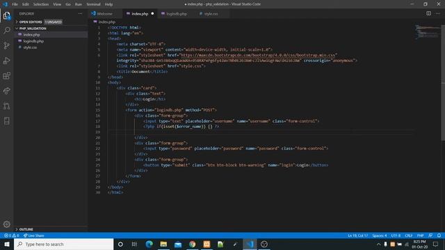 Login Form validation with PHP смотреть онлайн