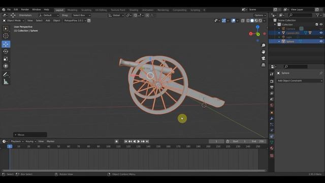 BLENDER 2.91 Пробую анимацию ПУШКА смотреть онлайн