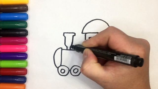 Как нарисовать игрушку Паровозик для детей.Cómo dibujar un tren de Juguete para niños смотреть онлайн