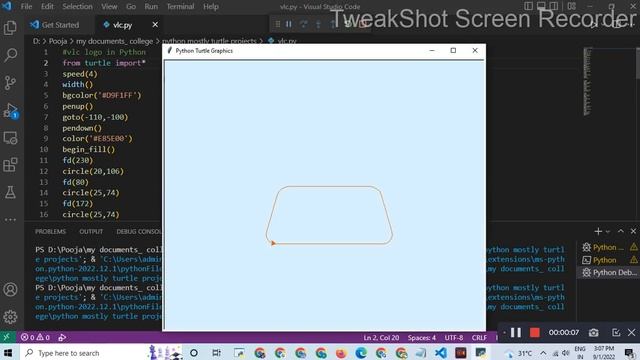 VLC media player logo || python turtle Programming || Python for beginners #poojapatel #chiki1601 смотреть онлайн