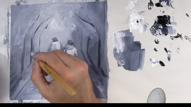 Acrylic Painting For Beginners Step by Step Tutorial – Rainy Day Painting смотреть онлайн