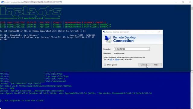 PoshC2 SharpSocks SOCKS Proxy Demonstration смотреть онлайн