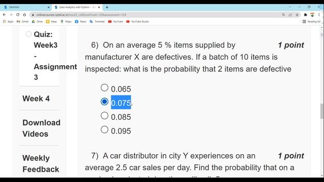 NPTEL 2022: Data Analytics With Python Week 3 Quiz Answers | Assignment 3 Answers | IIT Roorkee смотреть онлайн