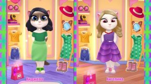 ЧЕЛЛЕНДЖ В ОДНОМ ЦВЕТЕ Моя говорящая Анджела 2 Две кошечки подружки