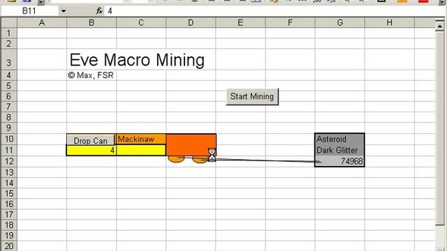 Eve Online "Macro Mining" HowTo with Excel смотреть онлайн