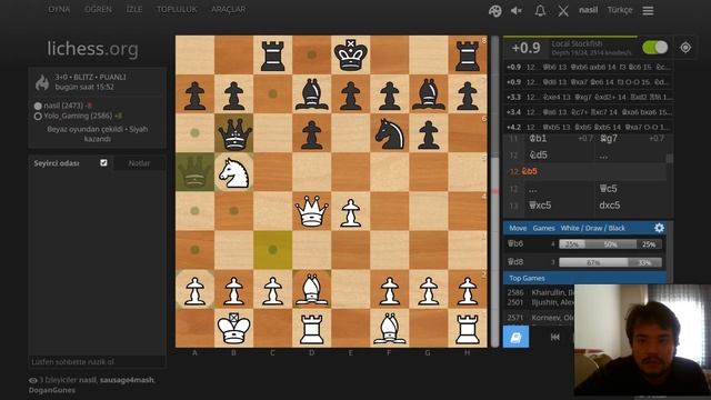 Yıldırım Satranç 3dk | lichess.org (rakip Yolo_Gaming) | Siciliya Savunması Richter Rauzer Varyantı смотреть онлайн