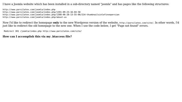 Webmasters: How to redirect my homepage installed in a sub-directory to another sub-directory? смотреть онлайн