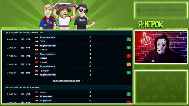 ⚽ Таджикистан Иордания прогноз на футбол сегодня кубок азии 2.02.24 смотреть онлайн