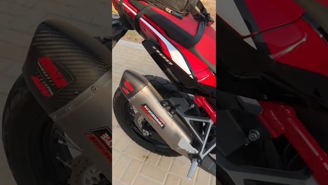 Crf1100l 2020 Honda African twin with Yoshimura slip on Rs-12 exhaust смотреть онлайн