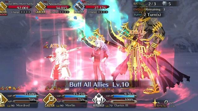[Fate/Grand Order] Christmas Nursing - Gold Tag (Lancer Node) 3 Turn Clear смотреть онлайн