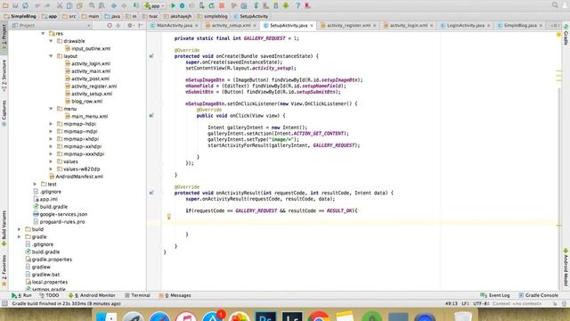 33 Android Studio Firebase Tutorial Simple Blog App Account Setup Image Crop Part 10 смотреть онлайн