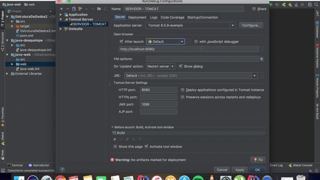 Intellij Idea - Configurando Tomcat смотреть онлайн