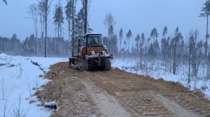 Строительство лесной дороги. Планировка бульдозером Shehwa TY165-2. Часть 1.