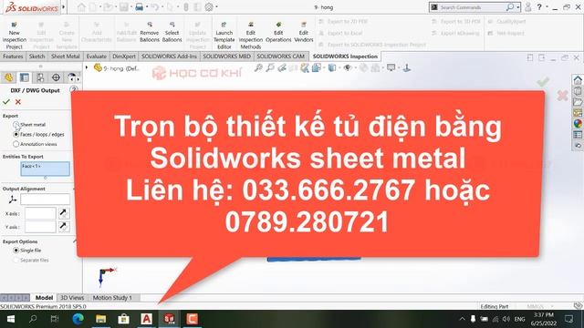 [hoccokhi] xuất file solidworks sang autocad dwg dxf - phần 26 смотреть онлайн