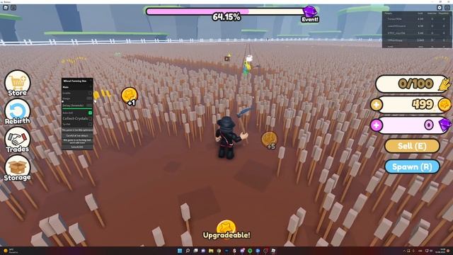 ?Roblox Wheat Farming Simulator script - AutoFarm, Auto Sell, Collect Crystals and more!? смотреть онлайн