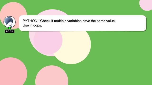 PYTHON : Check if multiple variables have the same value смотреть онлайн