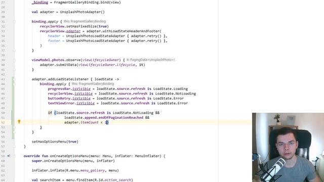 LoadStateListener - MVVM Image Search App with Architecture Components & Retrofit #10 смотреть онлайн