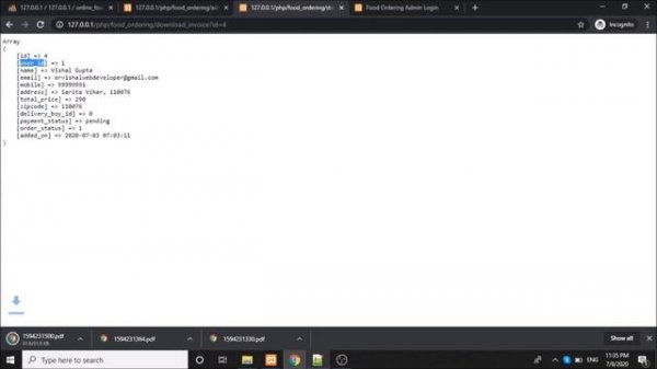 Step by step create an Online Food Ordering website using PHP - Part 18