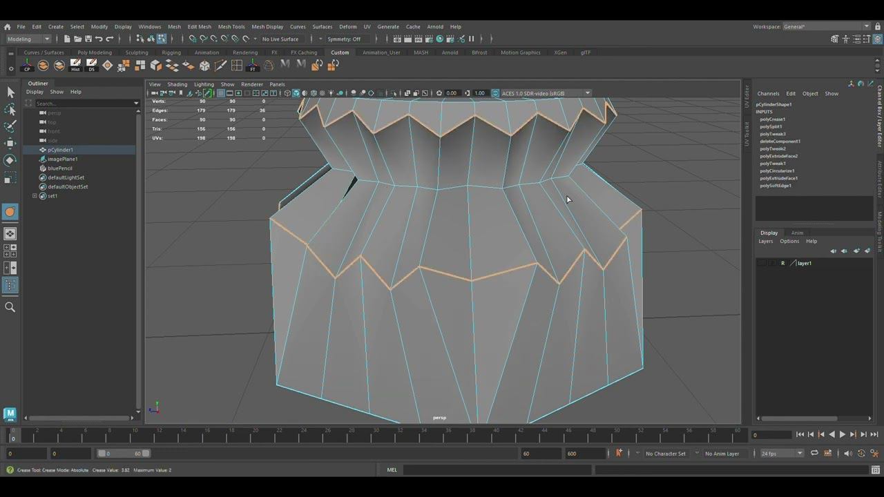 кризы (Crease Tool) в Maya смотреть онлайн