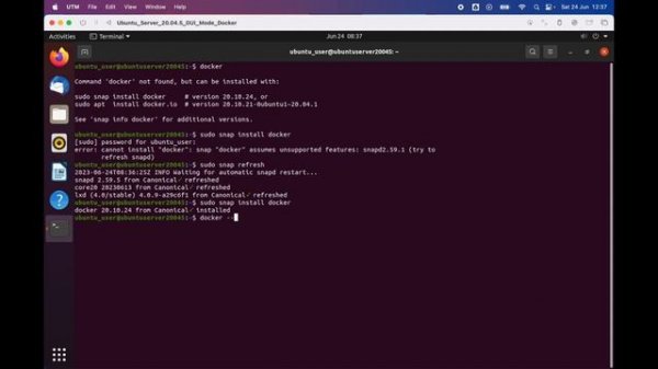 How to Install Docker and run images on Ubuntu 20.04 ARM64 Architecture Mac M1 UTM Hypervisor