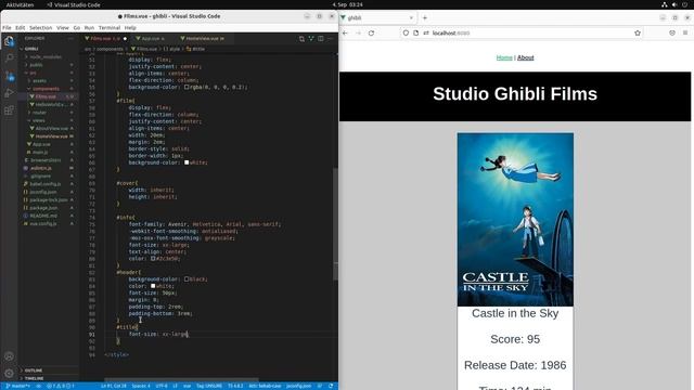 CSS Styling in vue #1.1 | Anime Website mit vue | Studio Ghibli API | vue.js und css erklärt смотреть онлайн