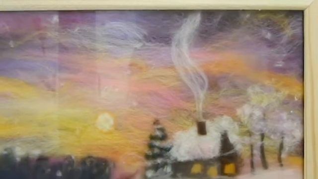 Живопись из шерсти. 3D Картина из шерсти с мастер класса. смотреть онлайн