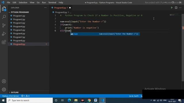 Python Program to Check if a Number is Positive, Negative or Zero (0). смотреть онлайн