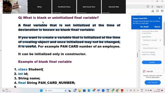 FINAL CLASS IN JAVA смотреть онлайн