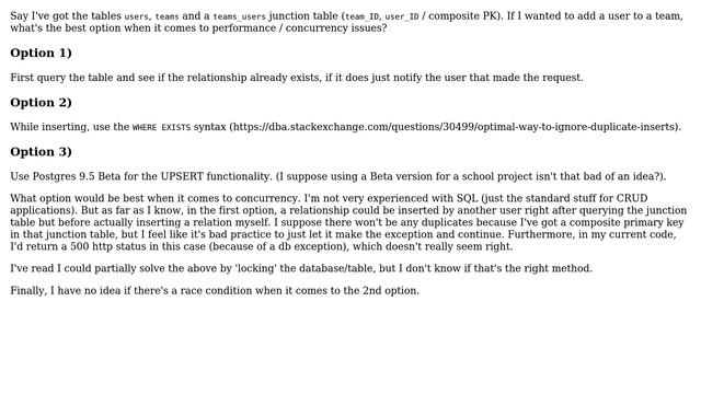 Databases: Best practice regarding concurrency for INSERT into a table with composite primary key? смотреть онлайн