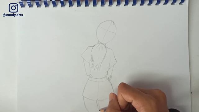 How to Draw a Girl from behind Easy | Step by Step смотреть онлайн