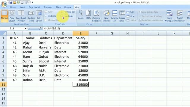 excel view tab show and hide options use смотреть онлайн