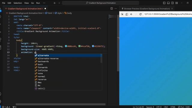 Gradient Background Animation using CSS ONLY| Coding Ninja смотреть онлайн