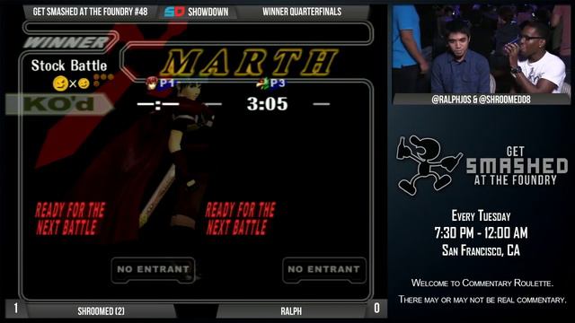 Get Smashed at the Foundry #48 - Winner Quarterfinals: Shroomed (Marth) vs Ralph (Falco) смотреть онлайн
