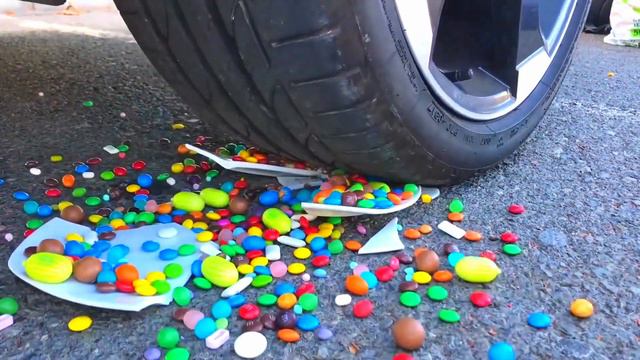 ⚡️ Crushing Crunchy & Soft Things By Car! - EXPERIMENT: HALLOWEEN PUMPKINS Vs CAR Vs FOOD & MM'Ms