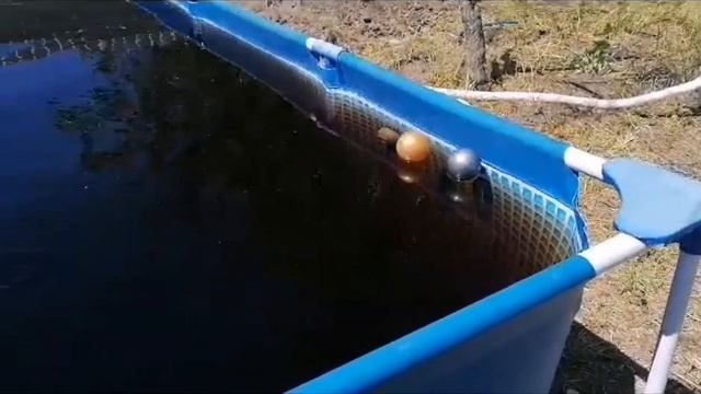 Установка каркасного бассейна. очистка чёрной воды. не очень удачно получается. смотреть онлайн