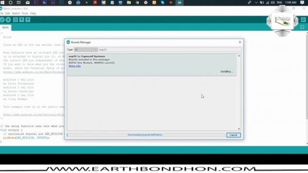 Blink an LED using ESP32 Programming in Arduino IDE | ESP32 | Earthbondhon