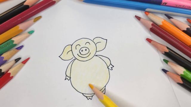 *СВИНЬЯ* Как легко и просто нарисовать ПОРОСЕНКА. Рисуем пошагово СВИНЬЮ. We draw a pig. смотреть онлайн